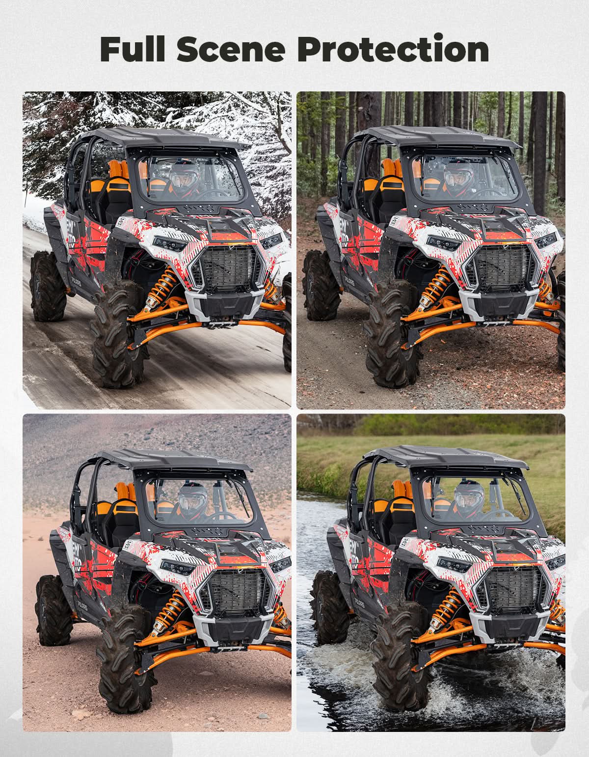 Photo of Kemimoto Glass Windshield with 2 Manual Wipers for 2019-2023 Polaris RZR XP 1000 /Turbo by Kemimoto - Premium for UTVs / Side by Sides