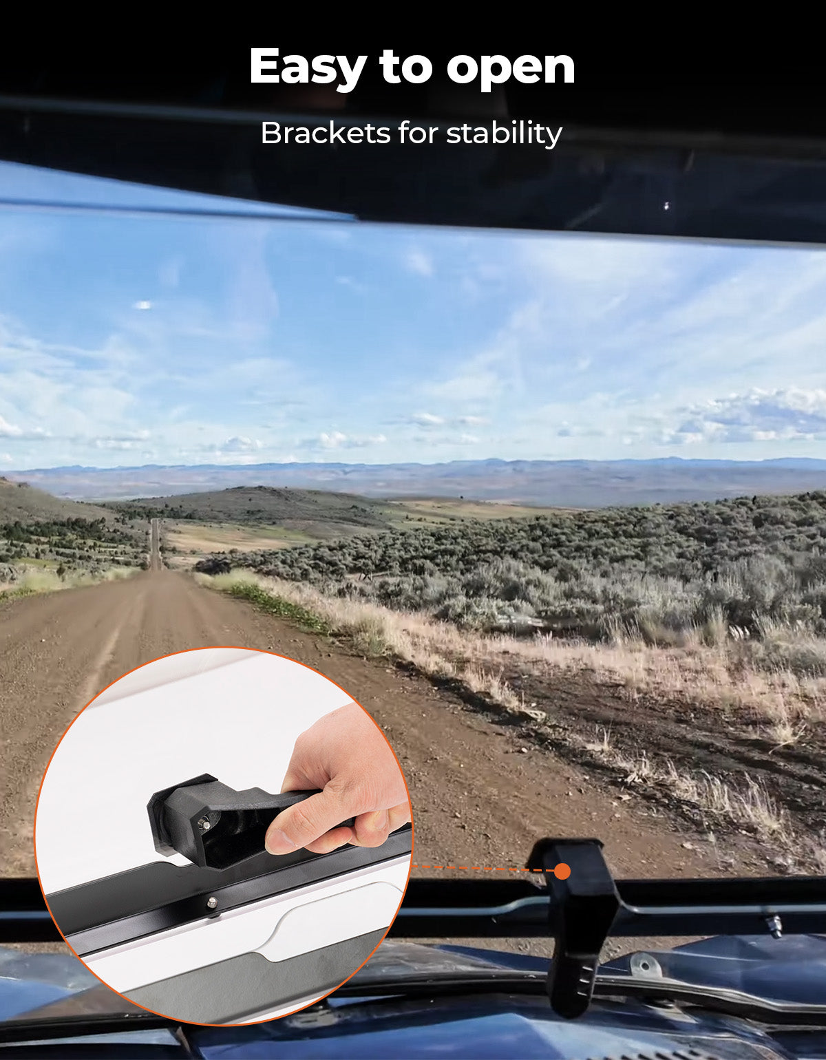 Photo of Kemimoto Flip Windshield for Can-Am Commander 800 / 1000 2011-2020 by Kemimoto - Premium for UTVs / Side by Sides
