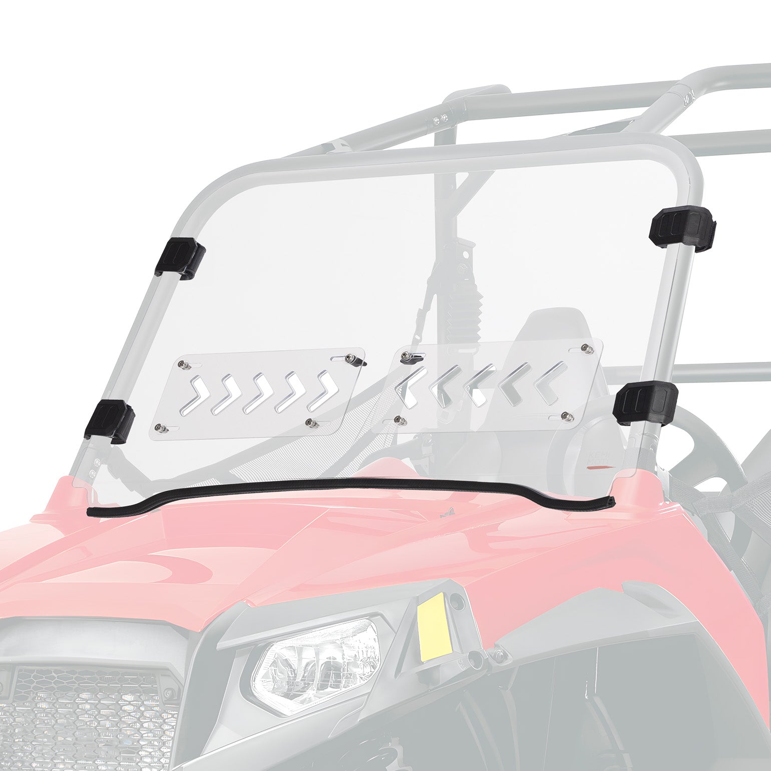 Photo of Kemimoto Front 2-IN-1 Vented Windshield for Polaris RZR 800/S800/4 800/XP 900/RZR 570 by Kemimoto - Premium for UTVs / Side by Sides