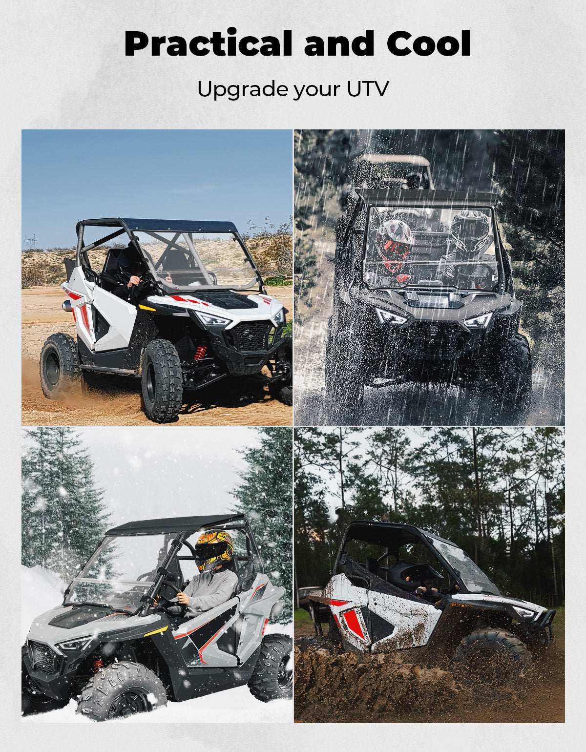 Photo of Kemimoto Fild up Windshield for Polaris RZR 200 2022-2024 by Kemimoto - Premium for UTVs / Side by Sides