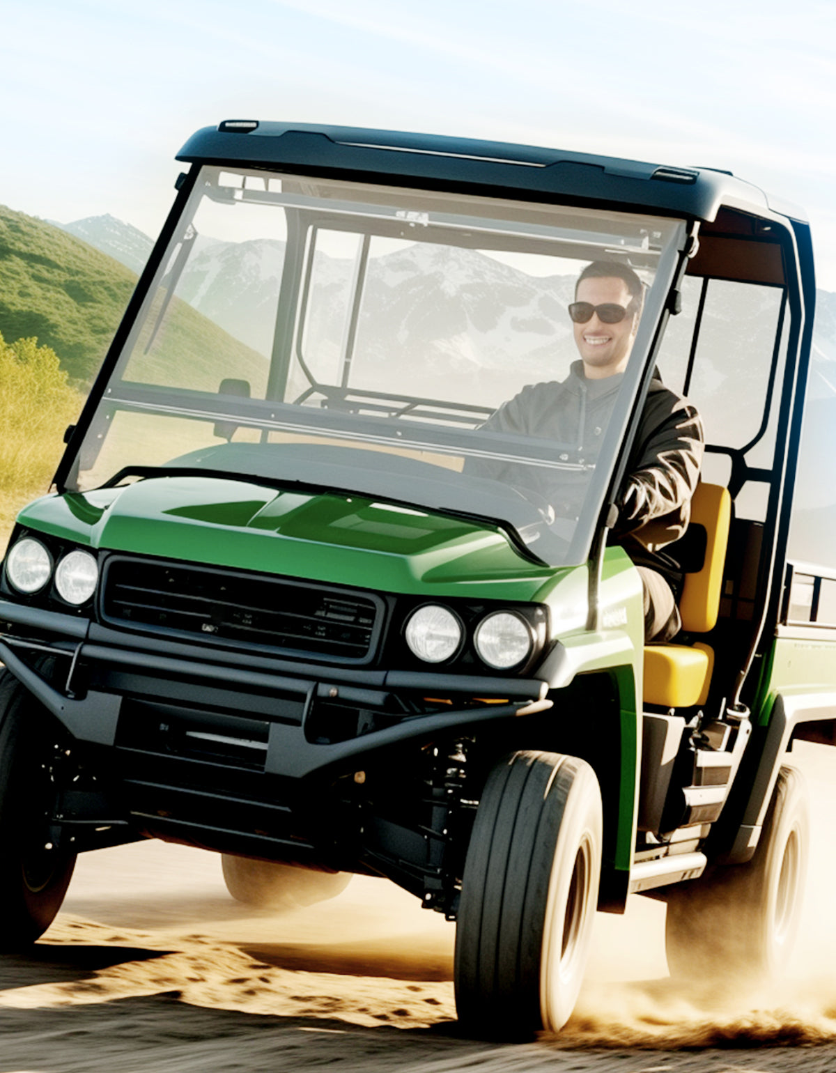 Photo of Kemimoto Flip Windshield for John Deere Gator by Kemimoto - Premium for UTVs / Side by Sides