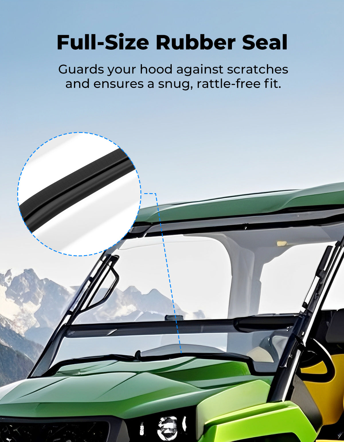 Photo of Kemimoto Flip Windshield for John Deere Gator by Kemimoto - Premium for UTVs / Side by Sides