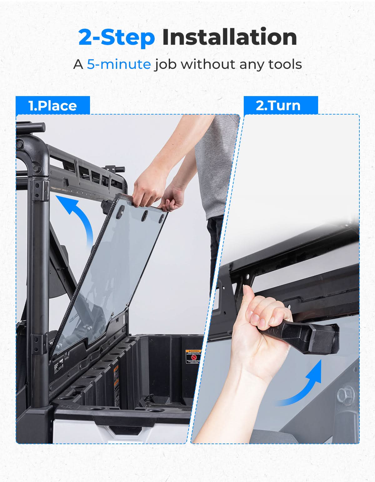 Photo of UTV Rear Window For Polaris Ranger by Kemimoto - Premium for UTVs / Side by Sides