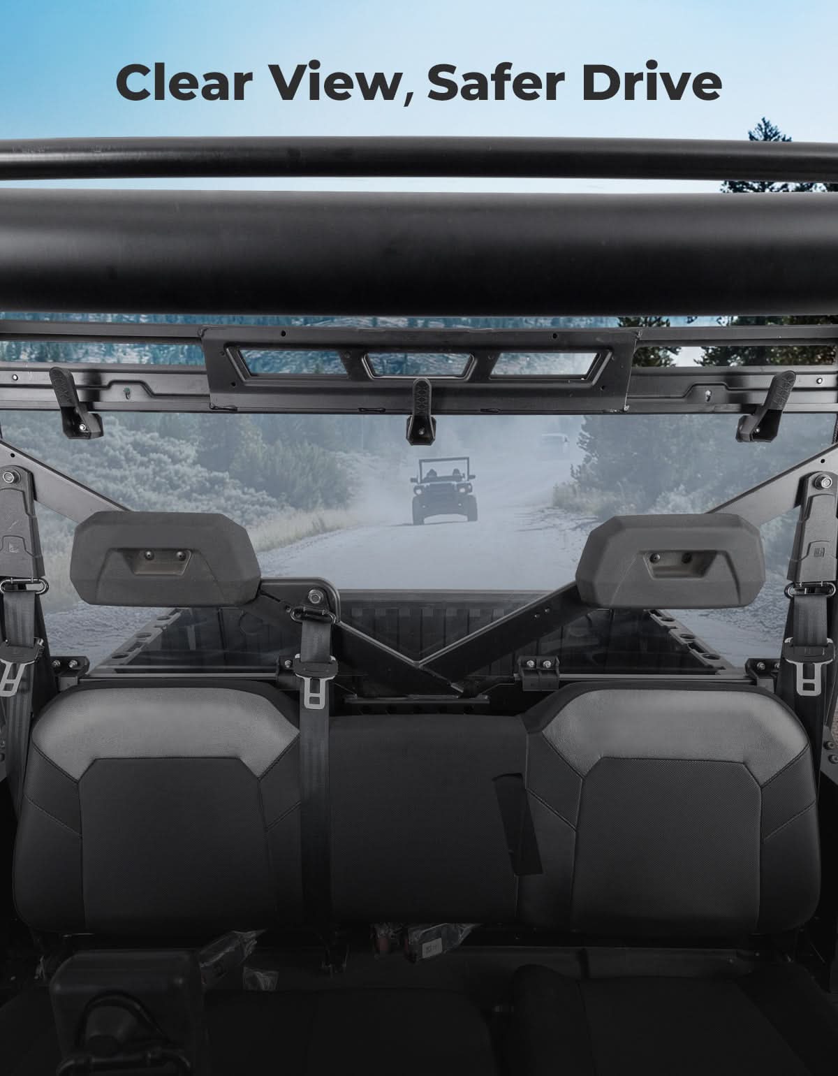 Photo of UTV Rear Window For Polaris Ranger by Kemimoto - Premium for UTVs / Side by Sides