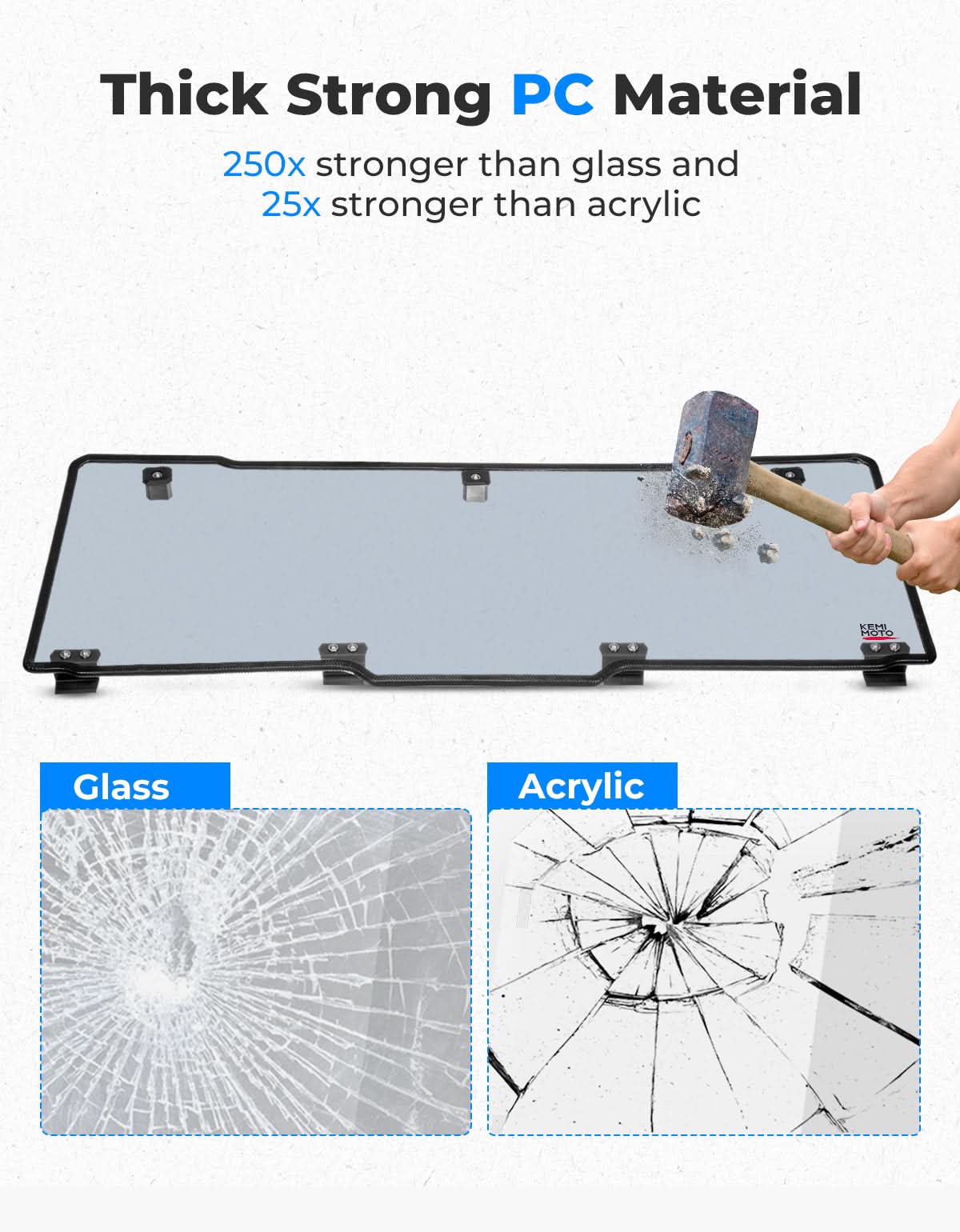 Photo of UTV Rear Window For Polaris Ranger by Kemimoto - Premium for UTVs / Side by Sides