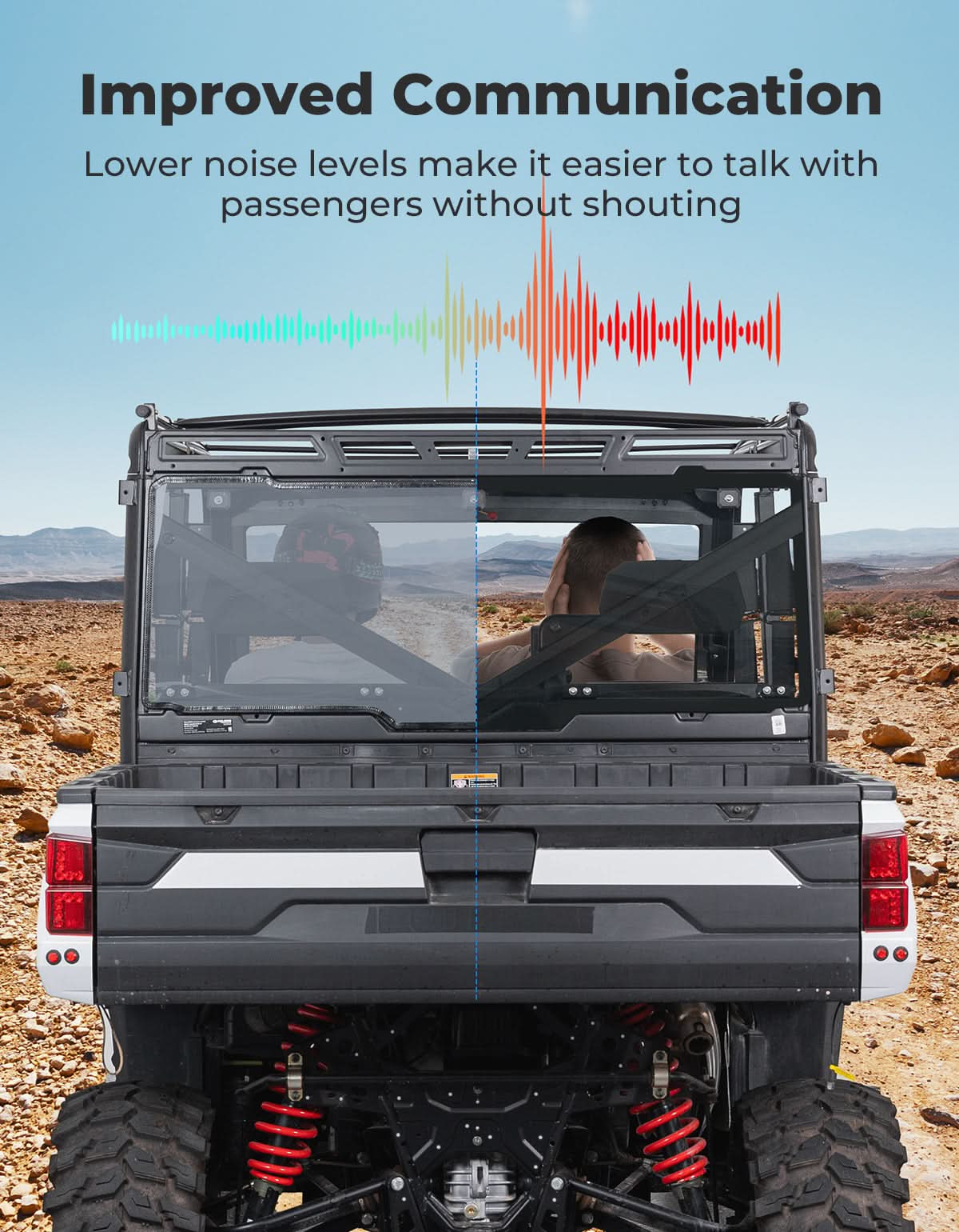 Photo of UTV Rear Window For Polaris Ranger by Kemimoto - Premium for UTVs / Side by Sides
