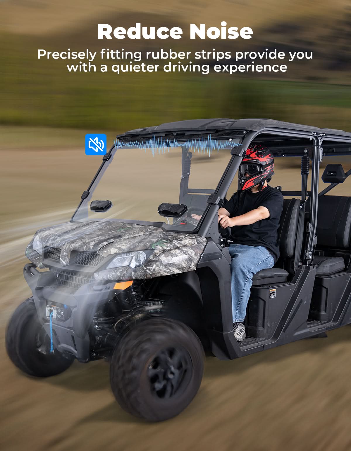 Photo of Vented Front Windshield for CFMOTO UFORCE 1000|1000 XL 2022-2025 by Kemimoto - Premium for UTVs / Side by Sides