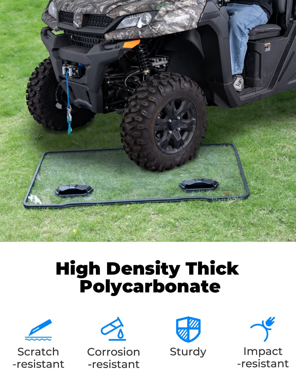 Photo of Vented Front Windshield for CFMOTO UFORCE 1000|1000 XL 2022-2025 by Kemimoto - Premium for UTVs / Side by Sides