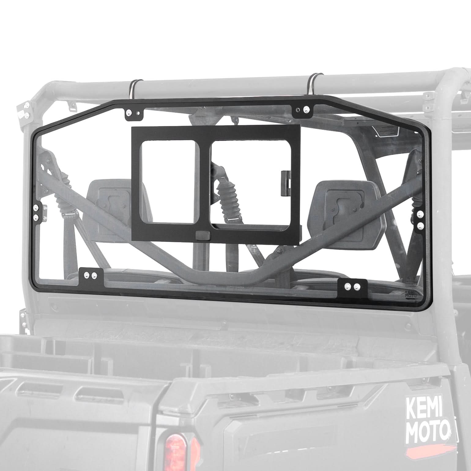 Photo of Glass Rear Windshield with Sliding Window for Can-Am Defender & Defender Max HD5/HD8/HD10 (2016–2025) – 5MM DOT Laminated Safety Glass, Scratch-Resistant by Kemimoto - Premium for UTVs / Side by Sides