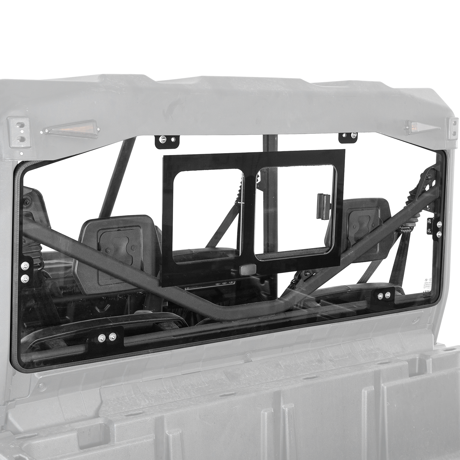 Photo of Glass Rear Windshield with Sliding Window for Can-Am Defender & Defender Max HD5/HD8/HD10 (2016–2025) – 5MM DOT Laminated Safety Glass, Scratch-Resistant by Kemimoto - Premium for UTVs / Side by Sides