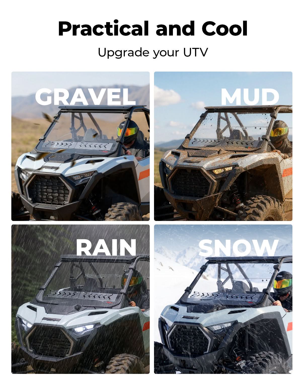 Photo of UTV Windshield with Sliding Vented Window for Polaris RZR PRO 2025 by Kemimoto - Premium for UTVs / Side by Sides