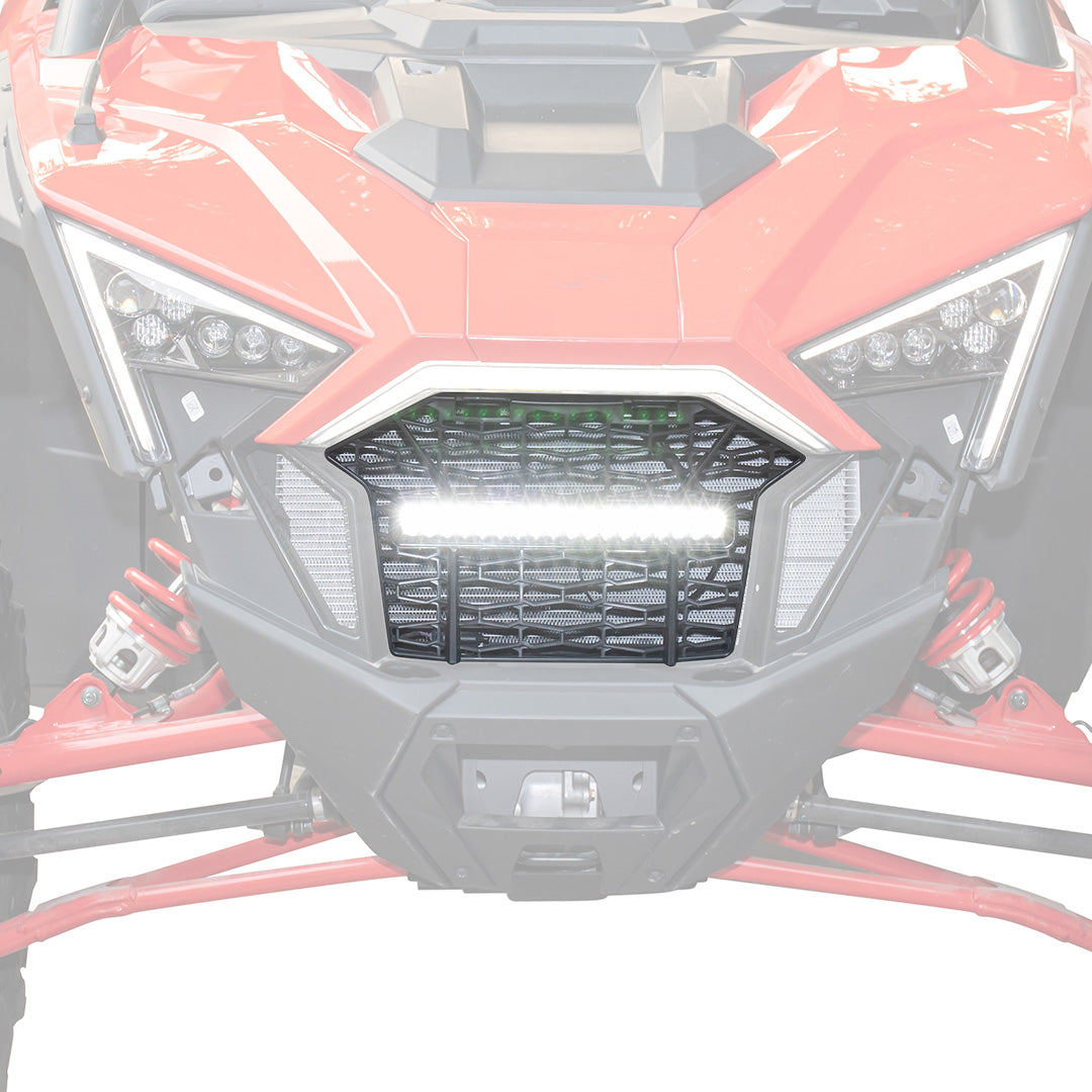 Photo of Kemimoto Front Mesh Grill with LED Light Bar for Polaris RZR PRO XP/TURBO R by Kemimoto - Premium for UTVs / Side by Sides