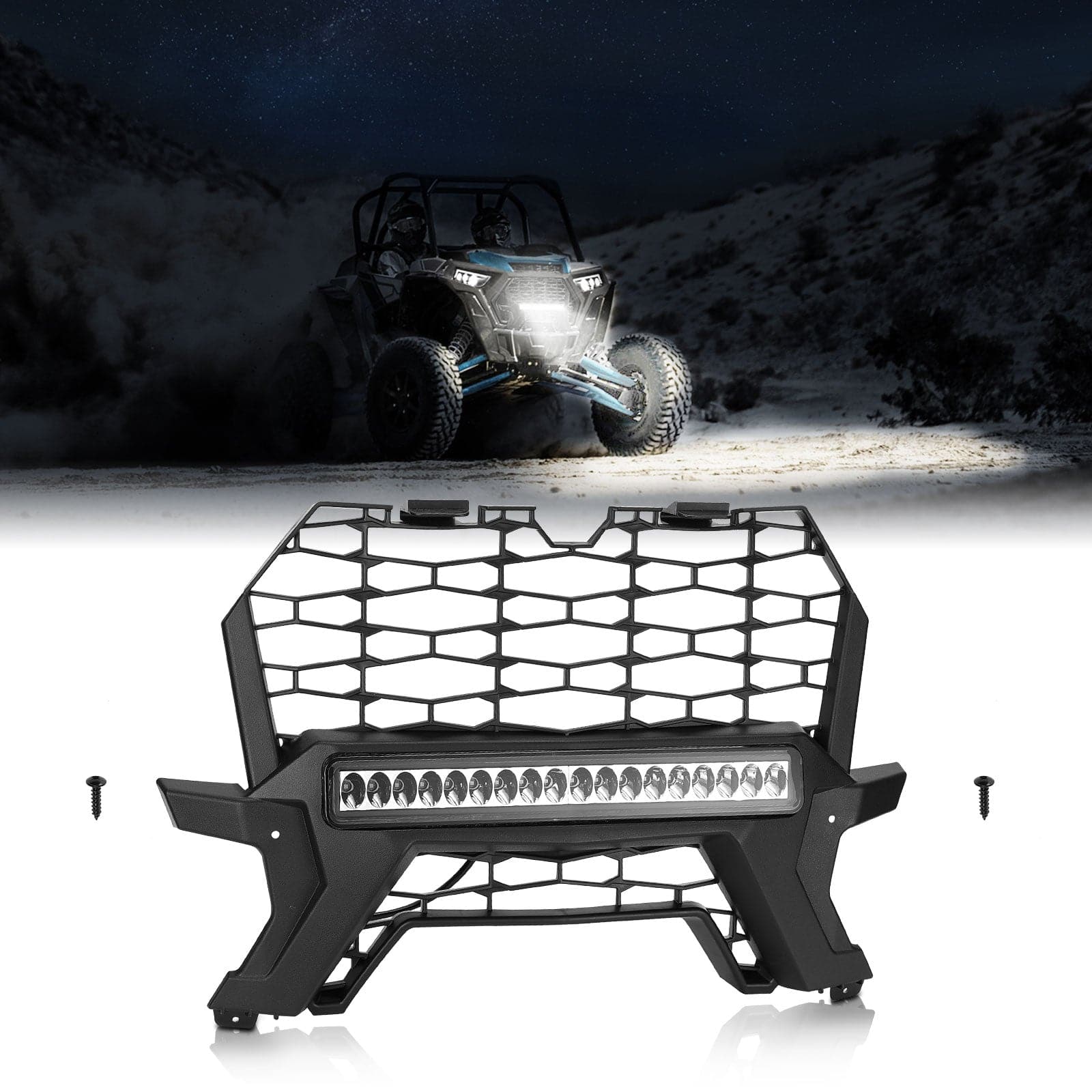 Photo of Kemimoto Front Lower Mesh Grill Radiator Guards for Polaris RZR XP 1000/ Turbo by Kemimoto - Premium for UTVs / Side by Sides
