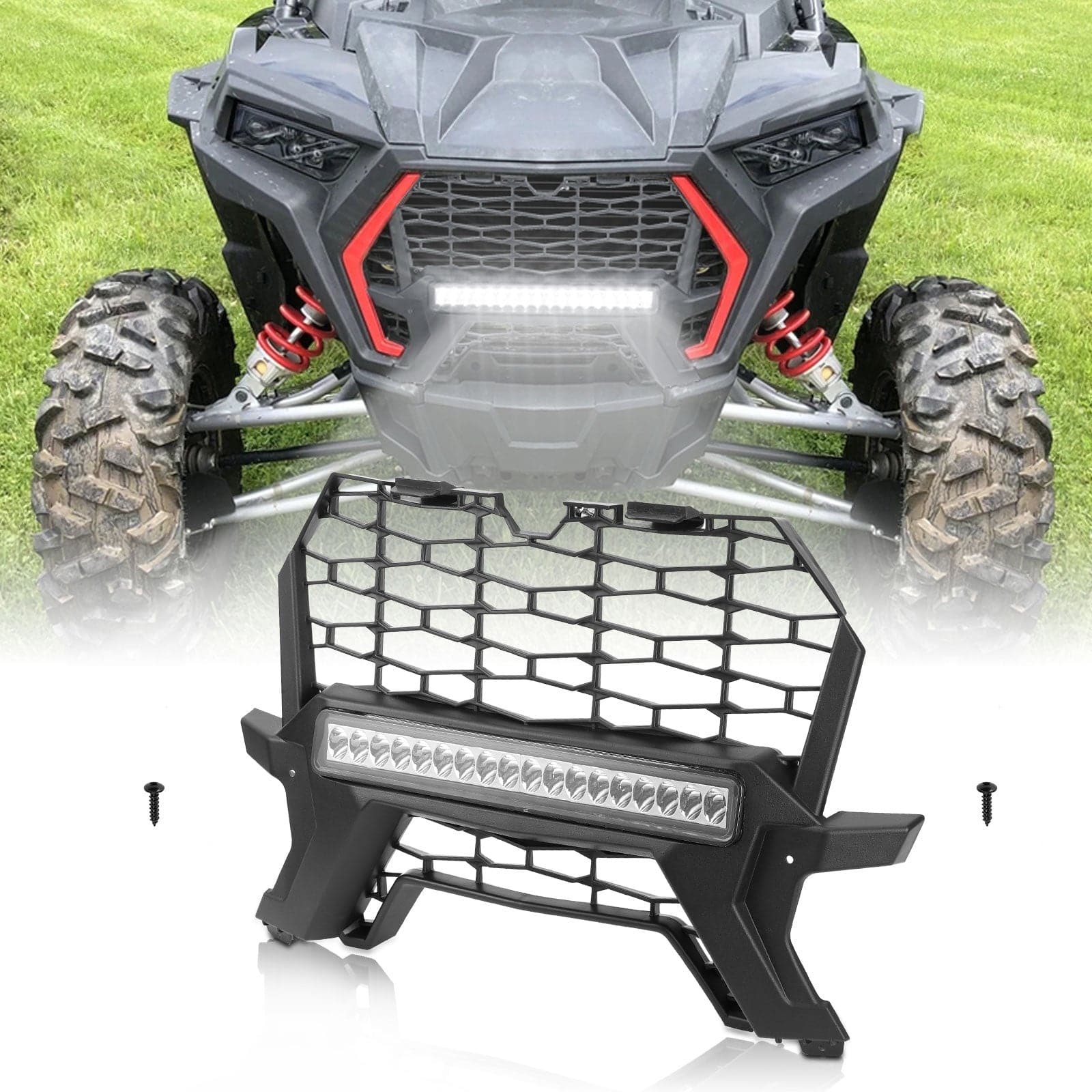 Photo of Kemimoto Front Lower Mesh Grill Radiator Guards for Polaris RZR XP 1000/ Turbo by Kemimoto - Premium for UTVs / Side by Sides