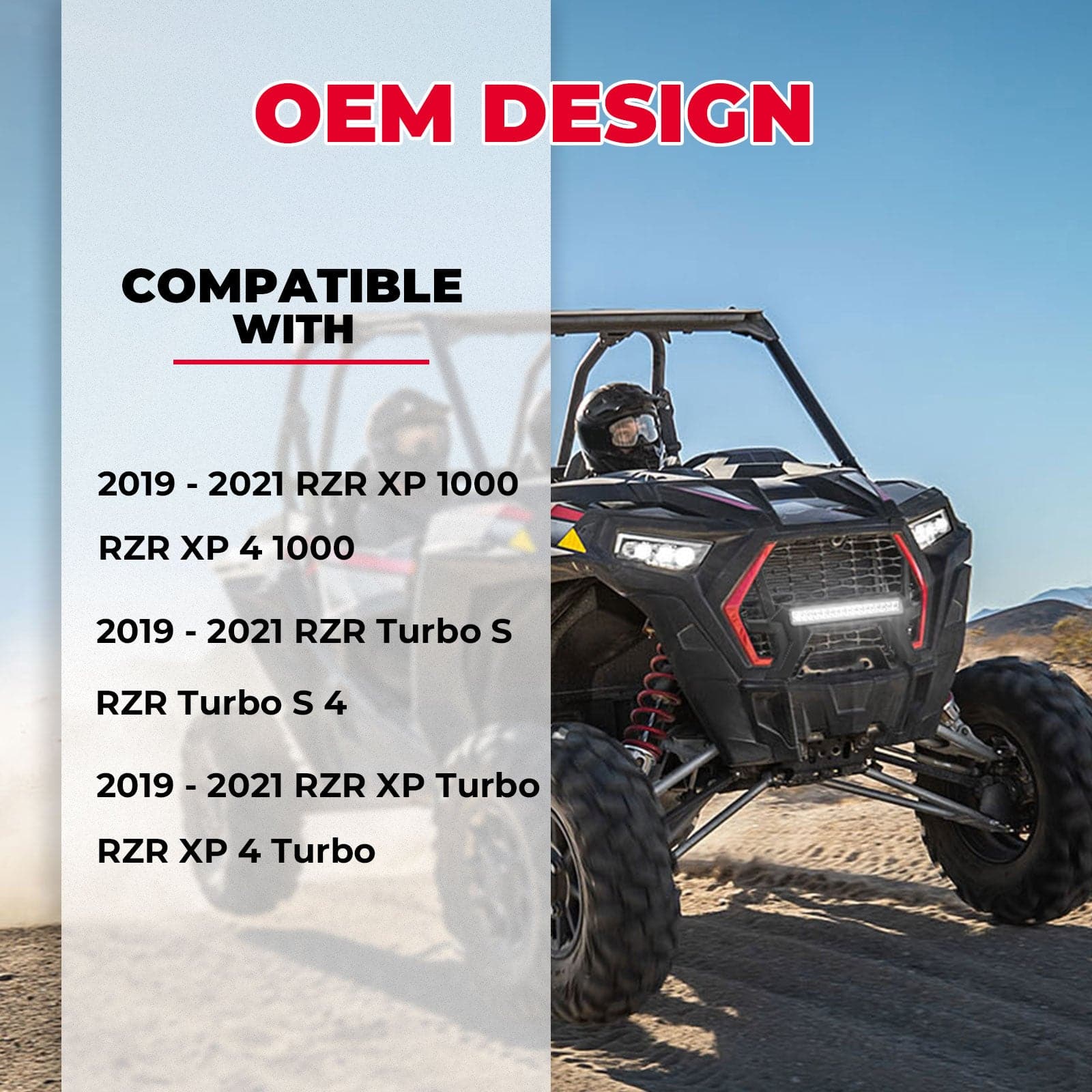 Photo of Kemimoto Front Lower Mesh Grill Radiator Guards for Polaris RZR XP 1000/ Turbo by Kemimoto - Premium for UTVs / Side by Sides