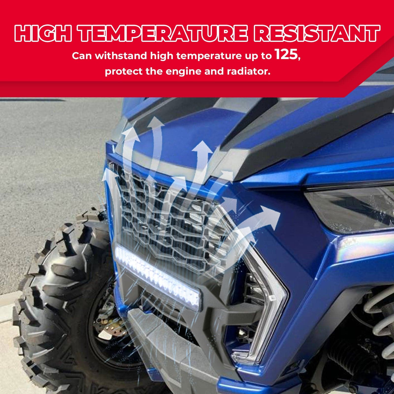 Photo of Kemimoto Front Lower Mesh Grill Radiator Guards for Polaris RZR XP 1000/ Turbo by Kemimoto - Premium for UTVs / Side by Sides