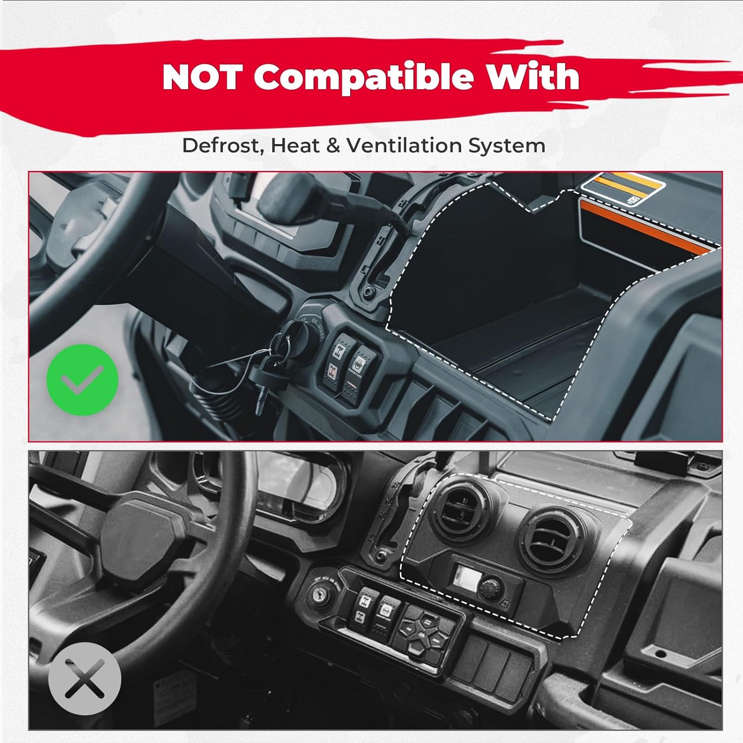 Photo of Electric Device Tablet Holder for Can am Defender HD5/8/10 by Kemimoto - Premium for UTVs / Side by Sides