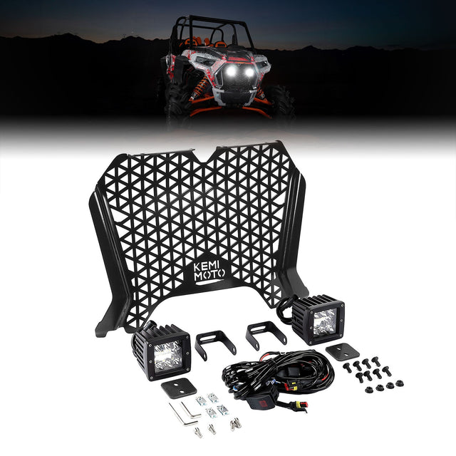Photo of UTV Metal Front Grill Light for Polaris RZR XP 1000/Turbo by Kemimoto - Premium for UTVs / Side by Sides