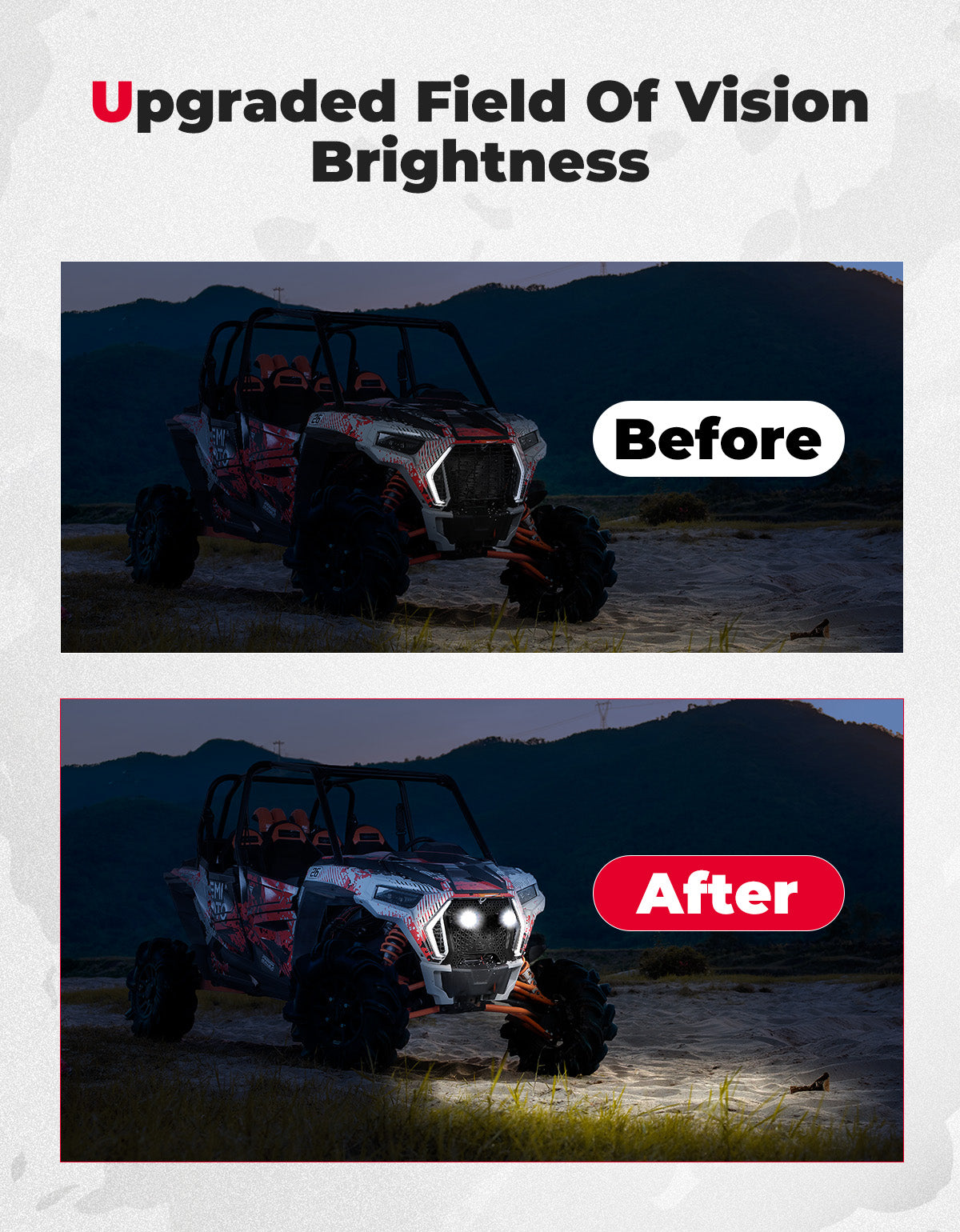 Photo of UTV Metal Front Grill Light for Polaris RZR XP 1000/Turbo by Kemimoto - Premium for UTVs / Side by Sides