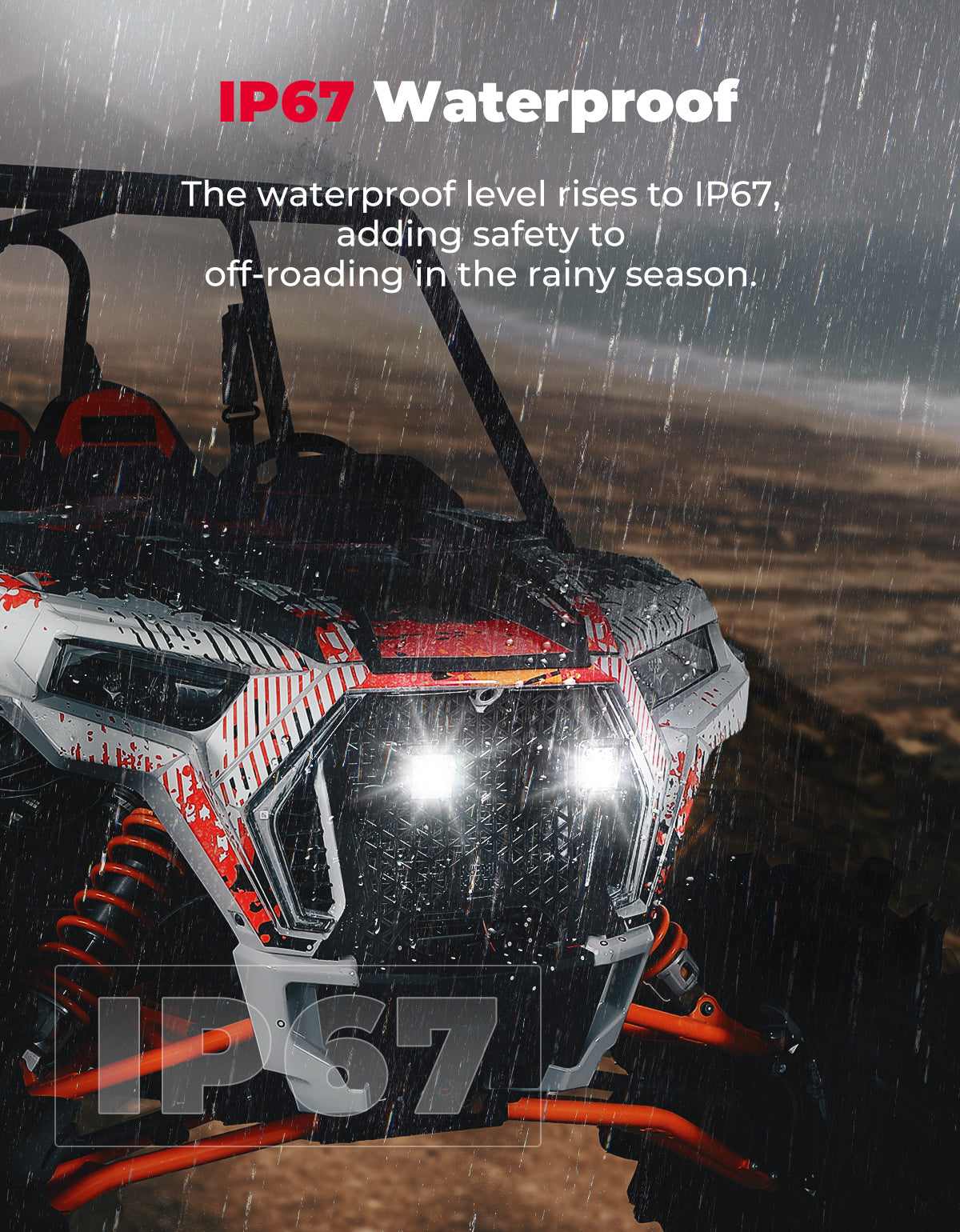 Photo of UTV Metal Front Grill Light for Polaris RZR XP 1000/Turbo by Kemimoto - Premium for UTVs / Side by Sides