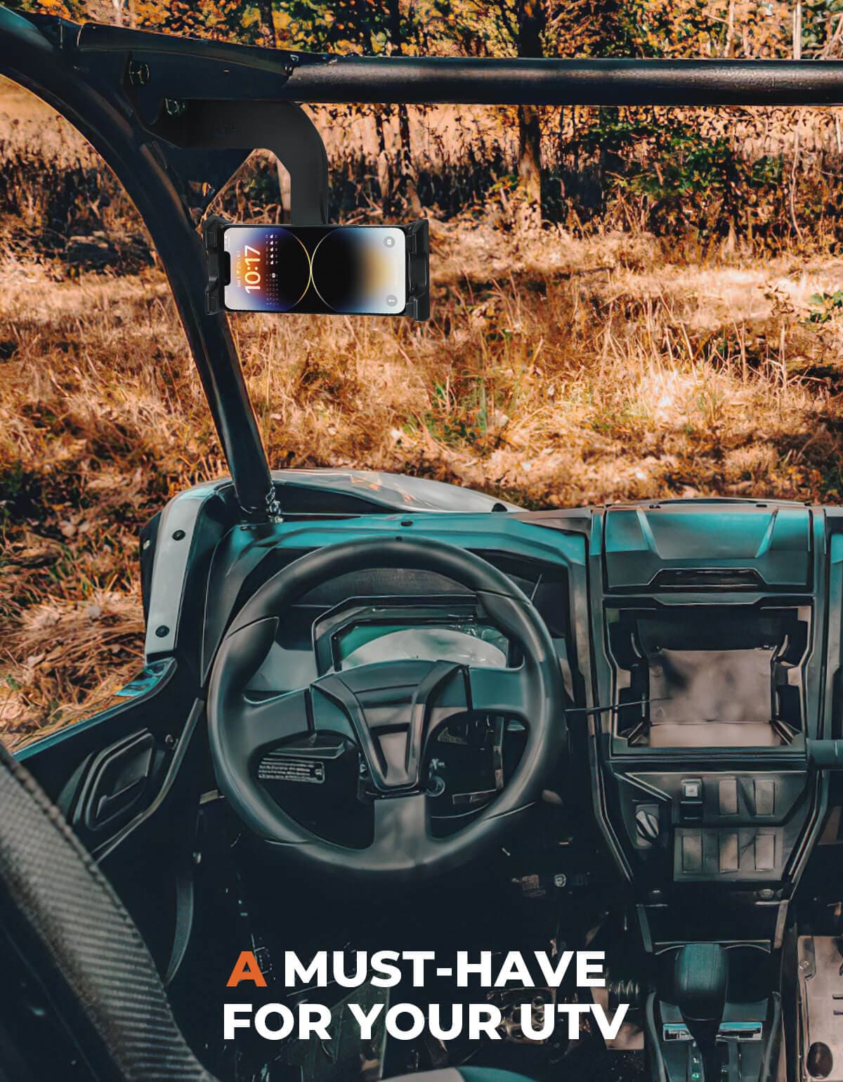 Photo of Cell Phone Holder 360° Adjustable for Kawasaki Teryx CAMO S LE by Kemimoto - Premium for UTVs / Side by Sides