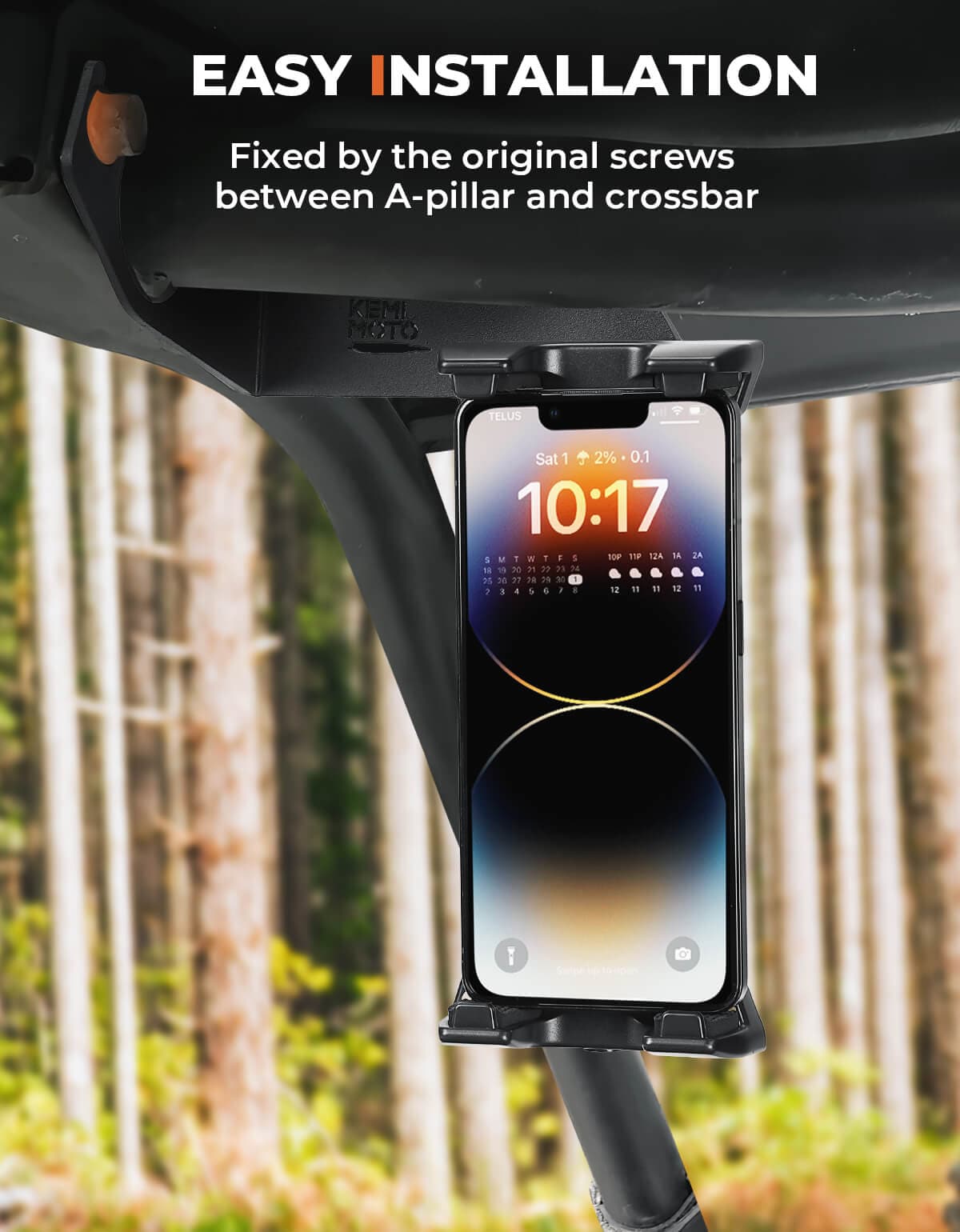Photo of Cell Phone Holder 360° Adjustable for Kawasaki Teryx CAMO S LE by Kemimoto - Premium for UTVs / Side by Sides