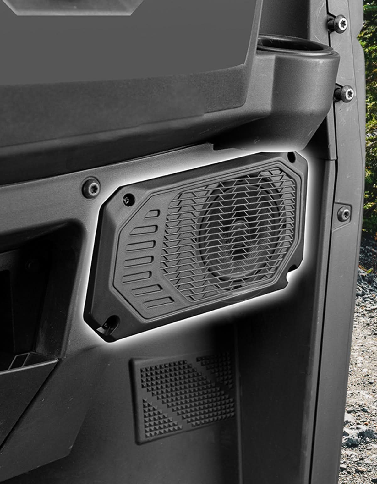 Photo of Rear Roof Speakers Pods Enclosures Holders for Polaris Ranger XP 1000/Crew 2018-2025 by Kemimoto - Premium for UTVs / Side by Sides