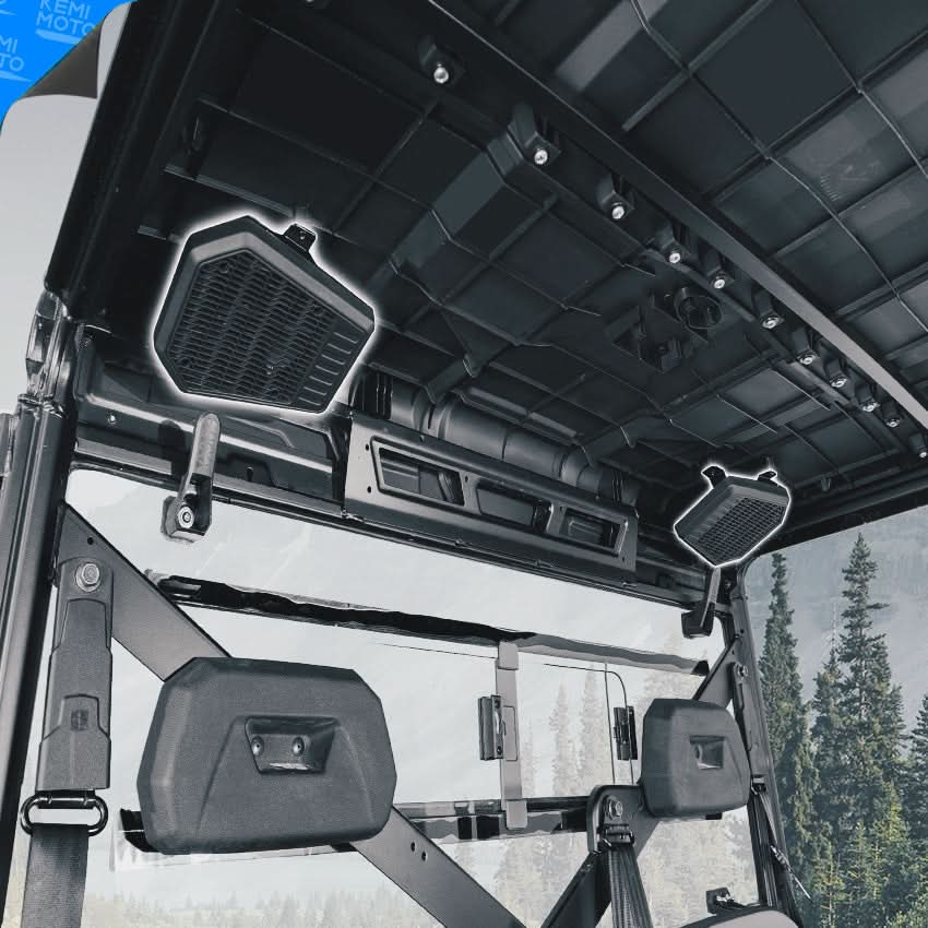 Photo of Rear Roof Speakers Pods Enclosures Holders for Polaris Ranger XP 1000/Crew 2018-2025 by Kemimoto - Premium for UTVs / Side by Sides