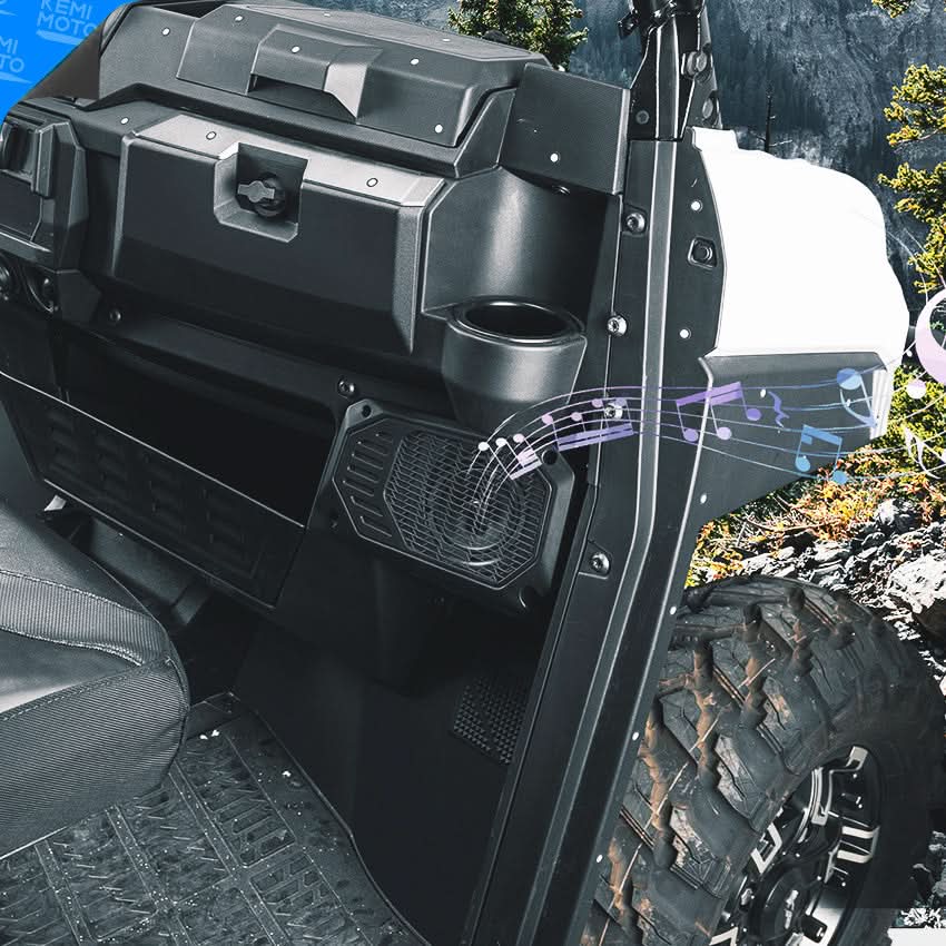 Photo of Rear Roof Speakers Pods Enclosures Holders for Polaris Ranger XP 1000/Crew 2018-2025 by Kemimoto - Premium for UTVs / Side by Sides