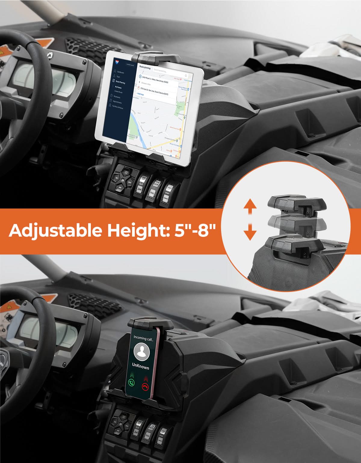 Photo of Upgraded Device Tablet Holder for Can-Am Maverick X3 / X3 MAX by Kemimoto - Premium for UTVs / Side by Sides