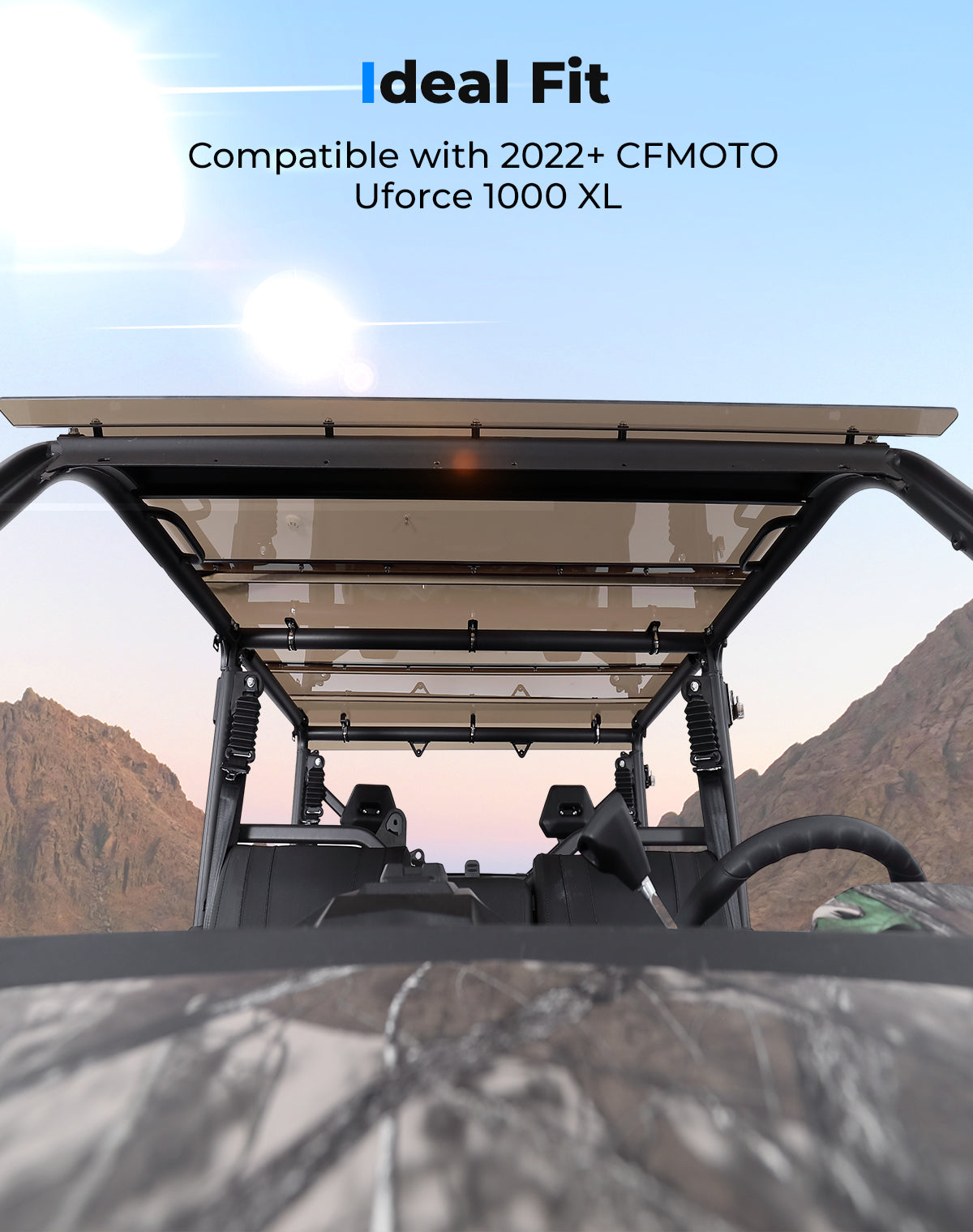 Photo of Hard Roof Top for CFMOTO UForce 1000XL 2022+ by Kemimoto - Premium for UTVs / Side by Sides