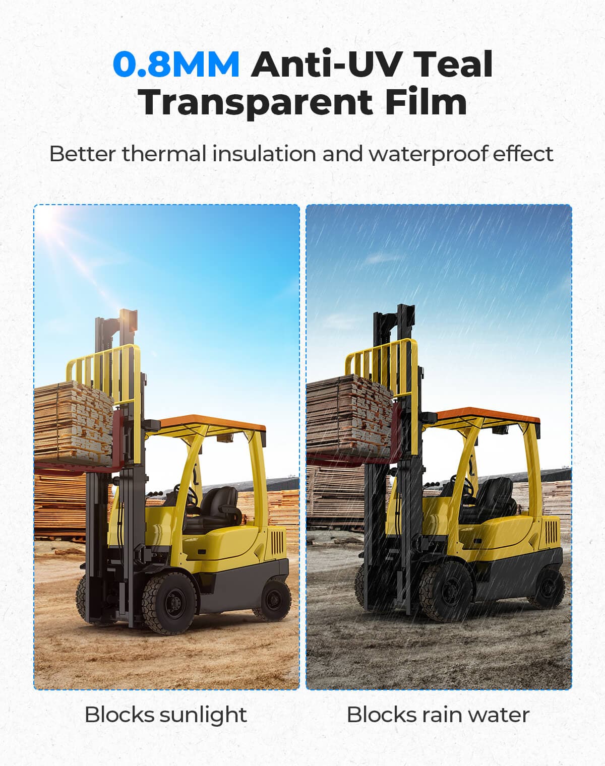 Photo of Kemimoto Forklift Anti-UV Shade Cover Waterproof 51in x 43in by Kemimoto - Premium for UTVs / Side by Sides