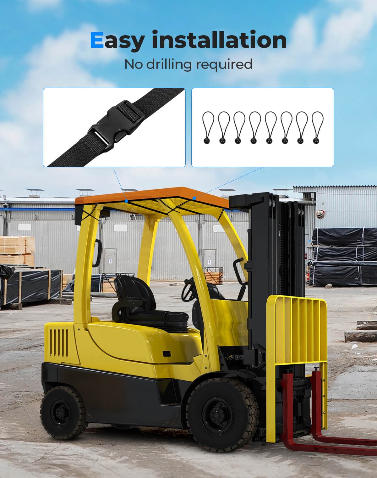 Photo of Kemimoto Forklift Anti-UV Shade Cover Waterproof 51in x 43in by Kemimoto - Premium for UTVs / Side by Sides