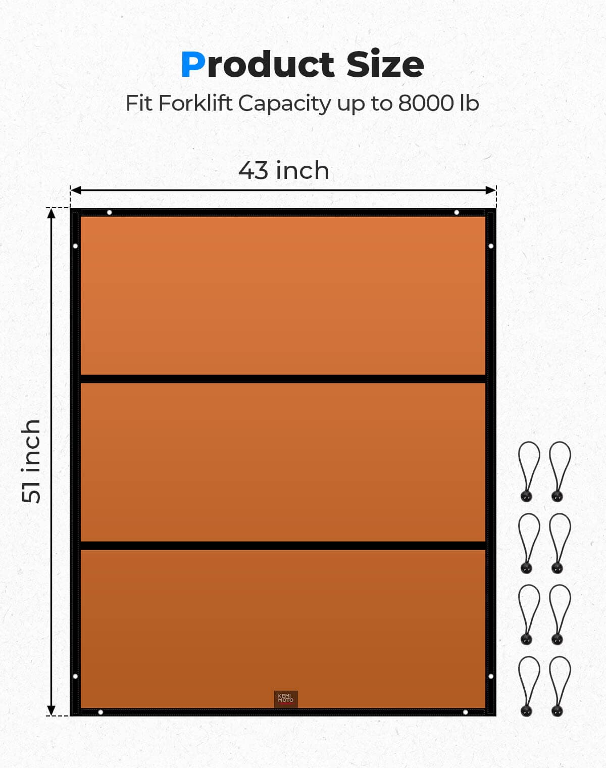 Photo of Kemimoto Forklift Anti-UV Shade Cover Waterproof 51in x 43in by Kemimoto - Premium for UTVs / Side by Sides