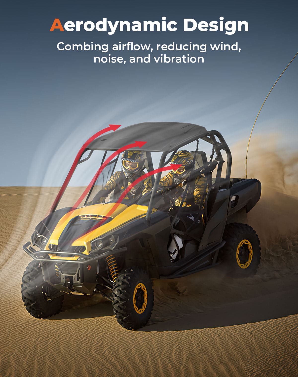 Photo of Upgrade Hard Roof for Can-Am Maverick Sport Trail Commander by Kemimoto - Premium for UTVs / Side by Sides