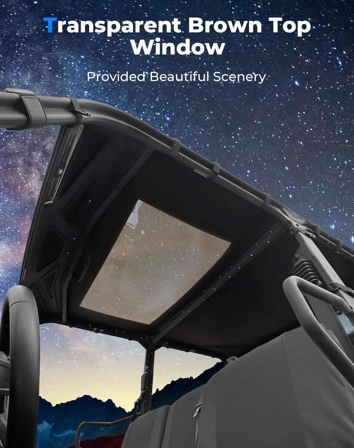 Photo of Soft Anti-UV Roof Top with Window for Tracker 800SX CREW by Kemimoto - Premium for UTVs / Side by Sides