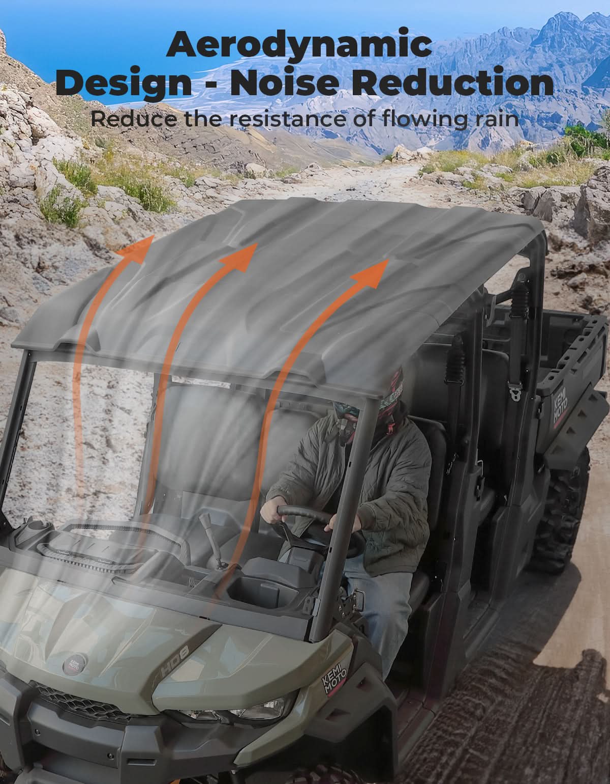 Photo of 4 Pieces Sport Hard Roof Top for Can-Am Defender Max by Kemimoto - Premium for UTVs / Side by Sides