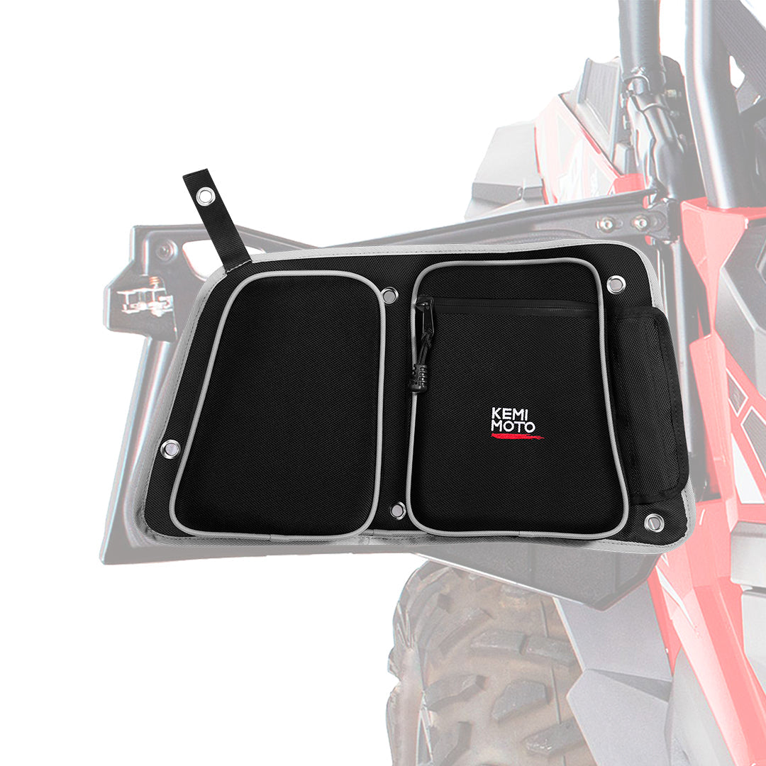 Photo of Rear Door Bags with Knee Pad for Polaris RZR XP 4 1000 2014-2023 by Kemimoto - Premium for UTVs / Side by Sides