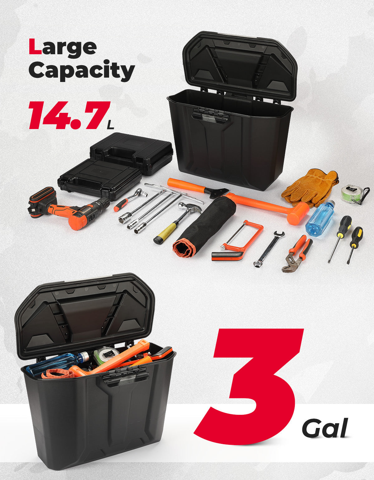 Photo of Removable Storage Bin / Box 14.7L for Can-Am Defender HD5|7|8|9|10 by Kemimoto - Premium for UTVs / Side by Sides