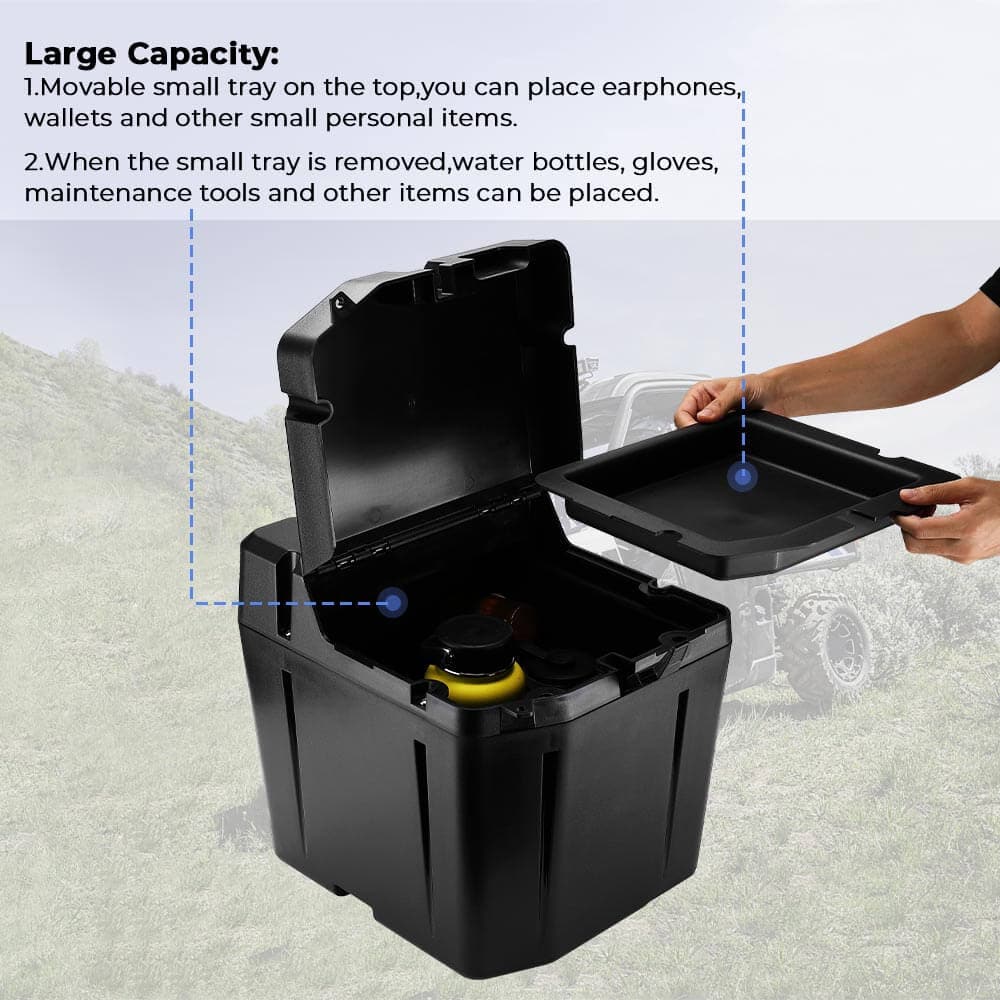 Photo of UTV Waterproof Seat Cover & Under Seat Storage Box for Polaris Ranger by Kemimoto - Premium for UTVs / Side by Sides