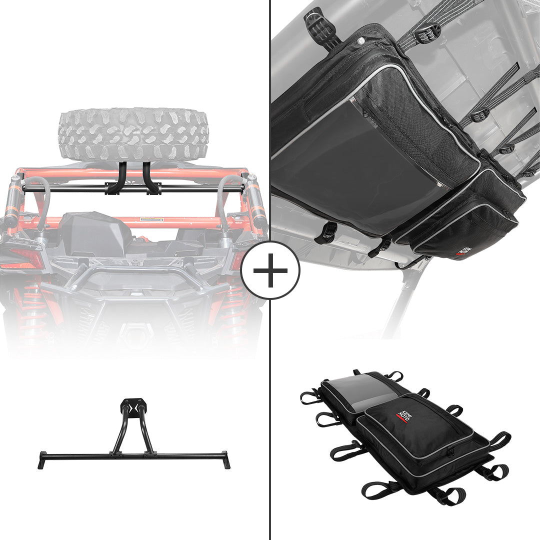 Photo of Kemimoto Center Storage Bag & Spare Tire Mount for Can-Am Maverick X3 MAX by Kemimoto - Premium for UTVs / Side by Sides