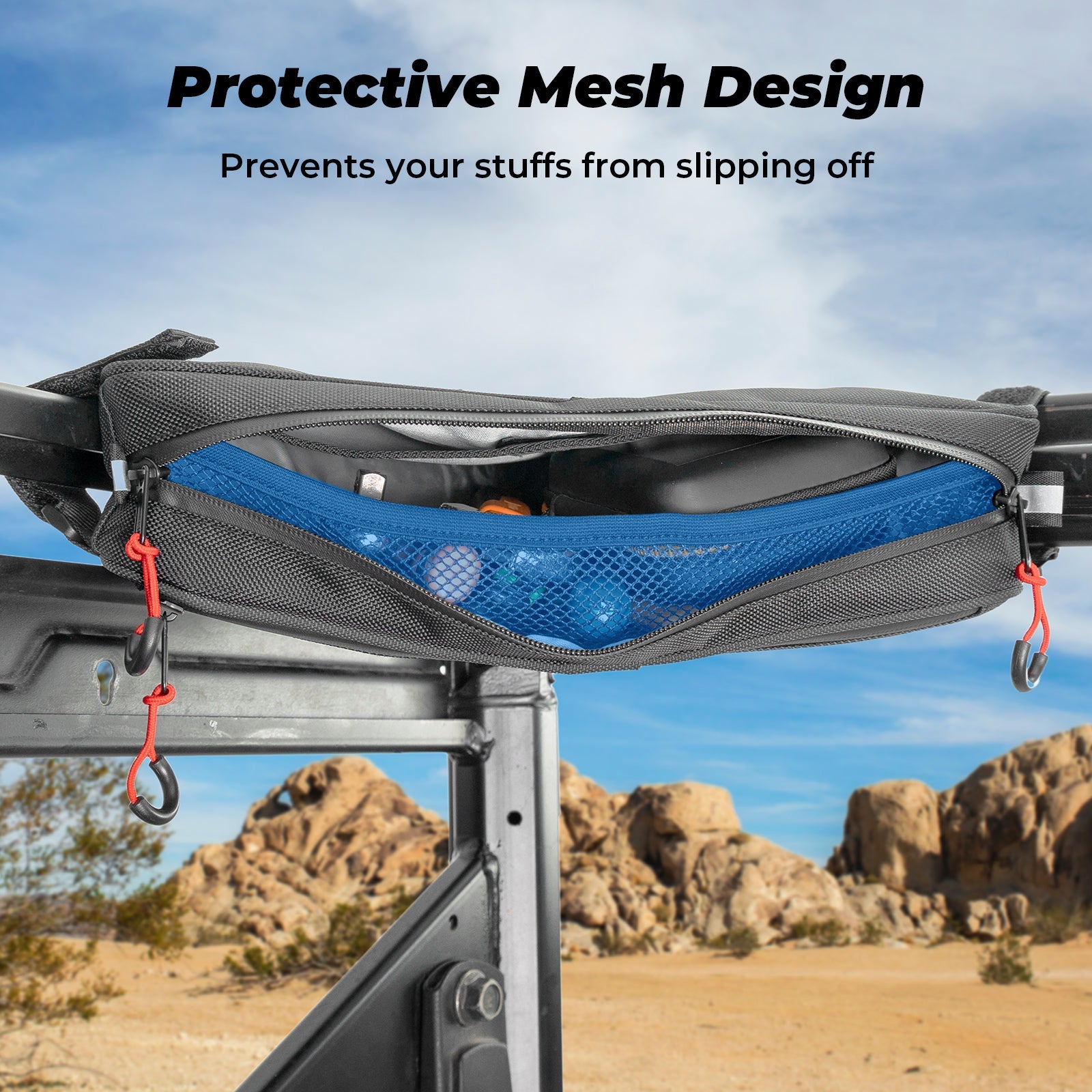 Photo of UTV Roll Bar Triangle Storage Bag by Kemimoto - Premium for UTVs / Side by Sides