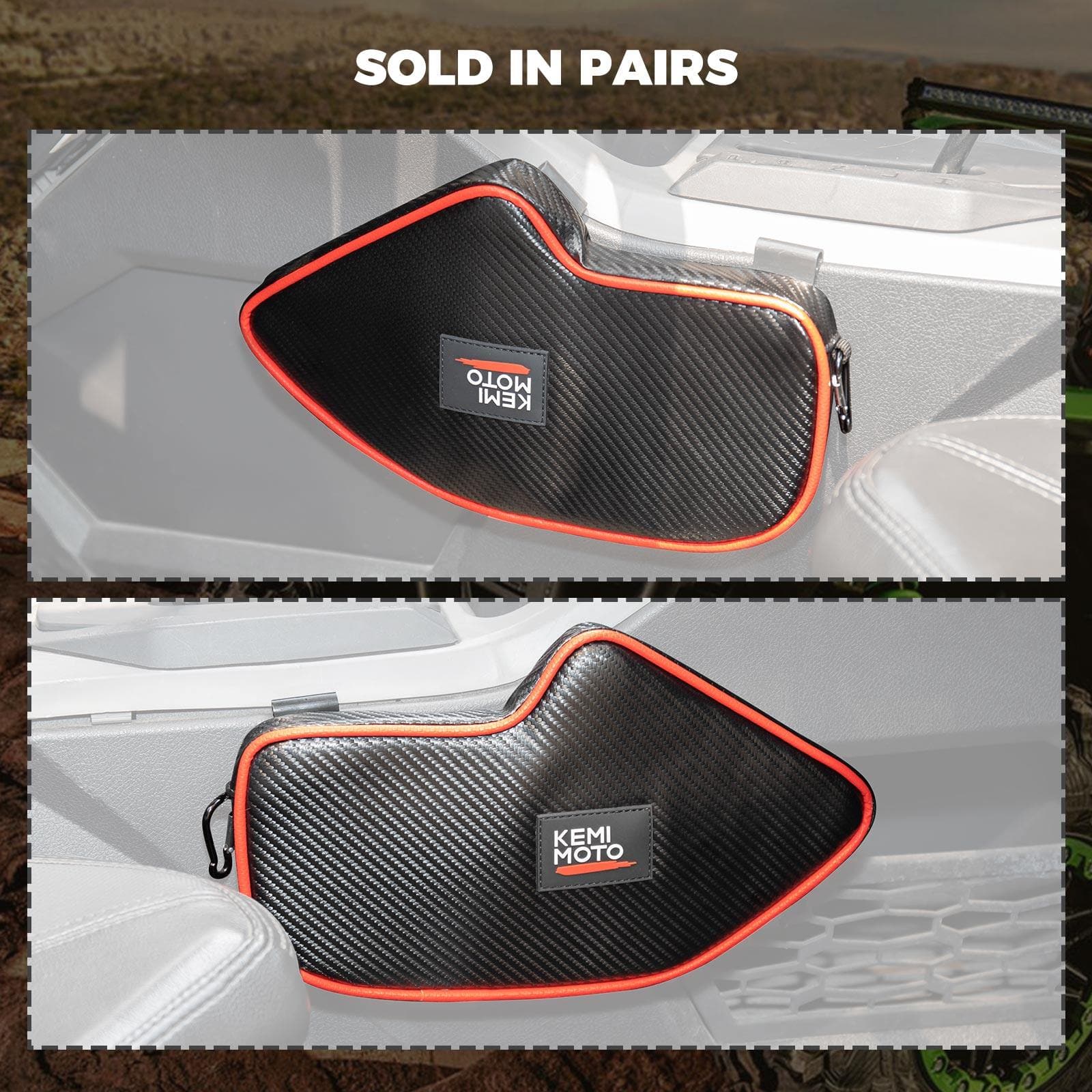 Photo of 1 Pair Protective Knee Pads for Kawasaki Teryx KRX 1000 by Kemimoto - Premium for UTVs / Side by Sides