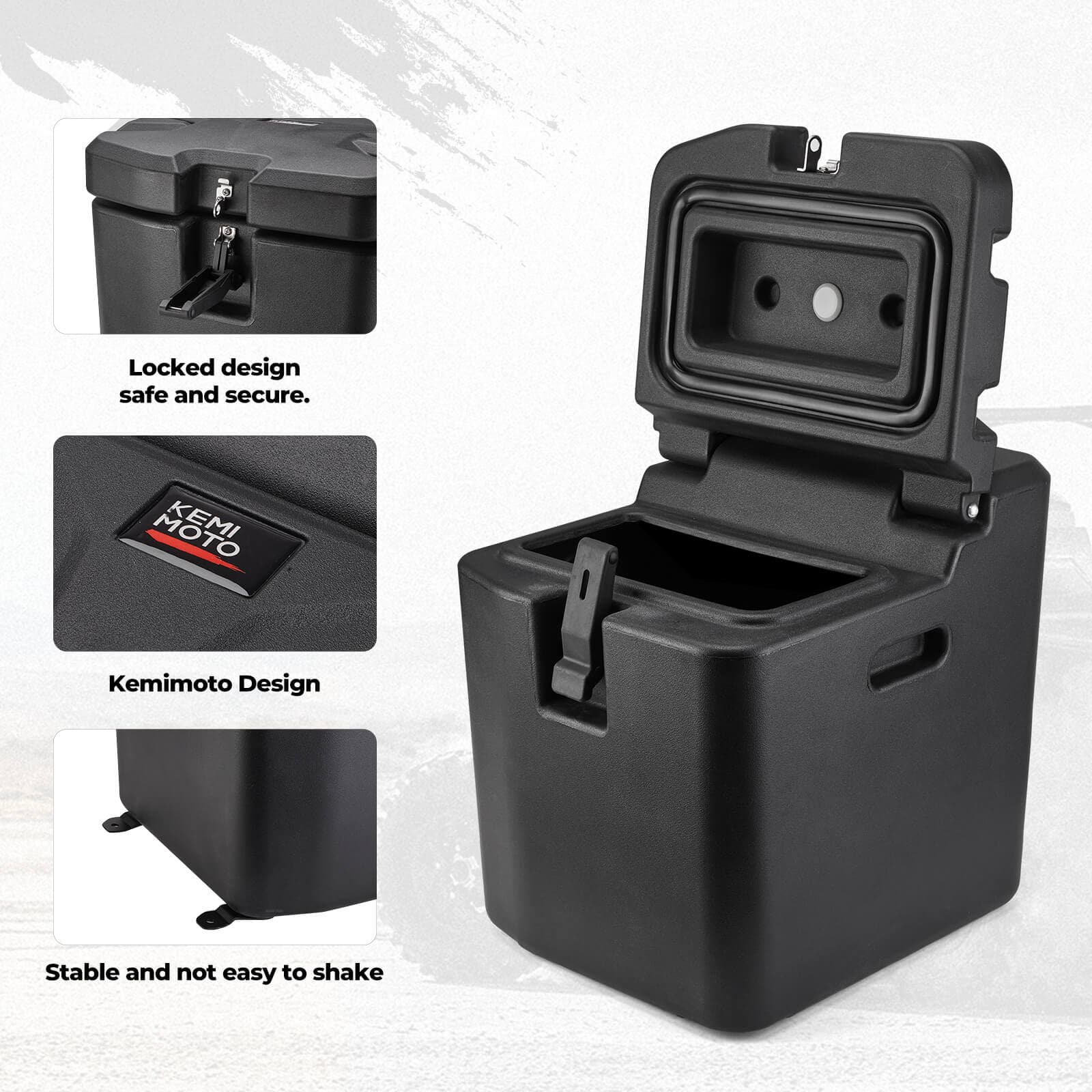 Photo of Under Seat Storage Box & Tail Light for Polaris Ranger by Kemimoto - Premium for UTVs / Side by Sides