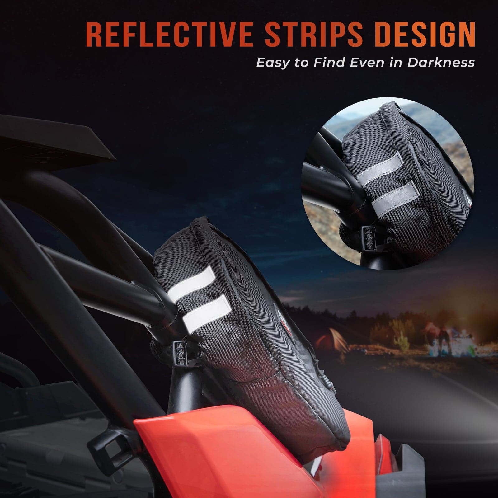Photo of UTV Drive Belt Storage Bag with Reflective Strip by Kemimoto - Premium for UTVs / Side by Sides