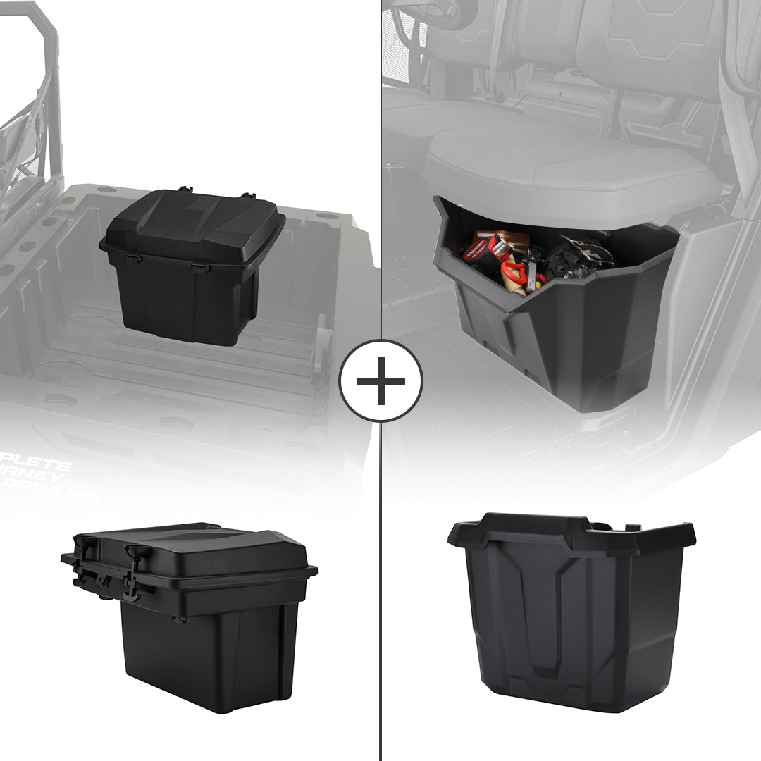 Photo of 20L Cargo Storage Box & Center Underseat Storage Bin for Can Am Defender by Kemimoto - Premium for UTVs / Side by Sides