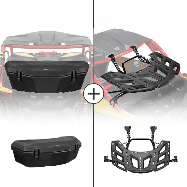 Photo of LinQ Pivoting Rack & Rear Storage Box for Maverick X3/MAX by Kemimoto - Premium for UTVs / Side by Sides