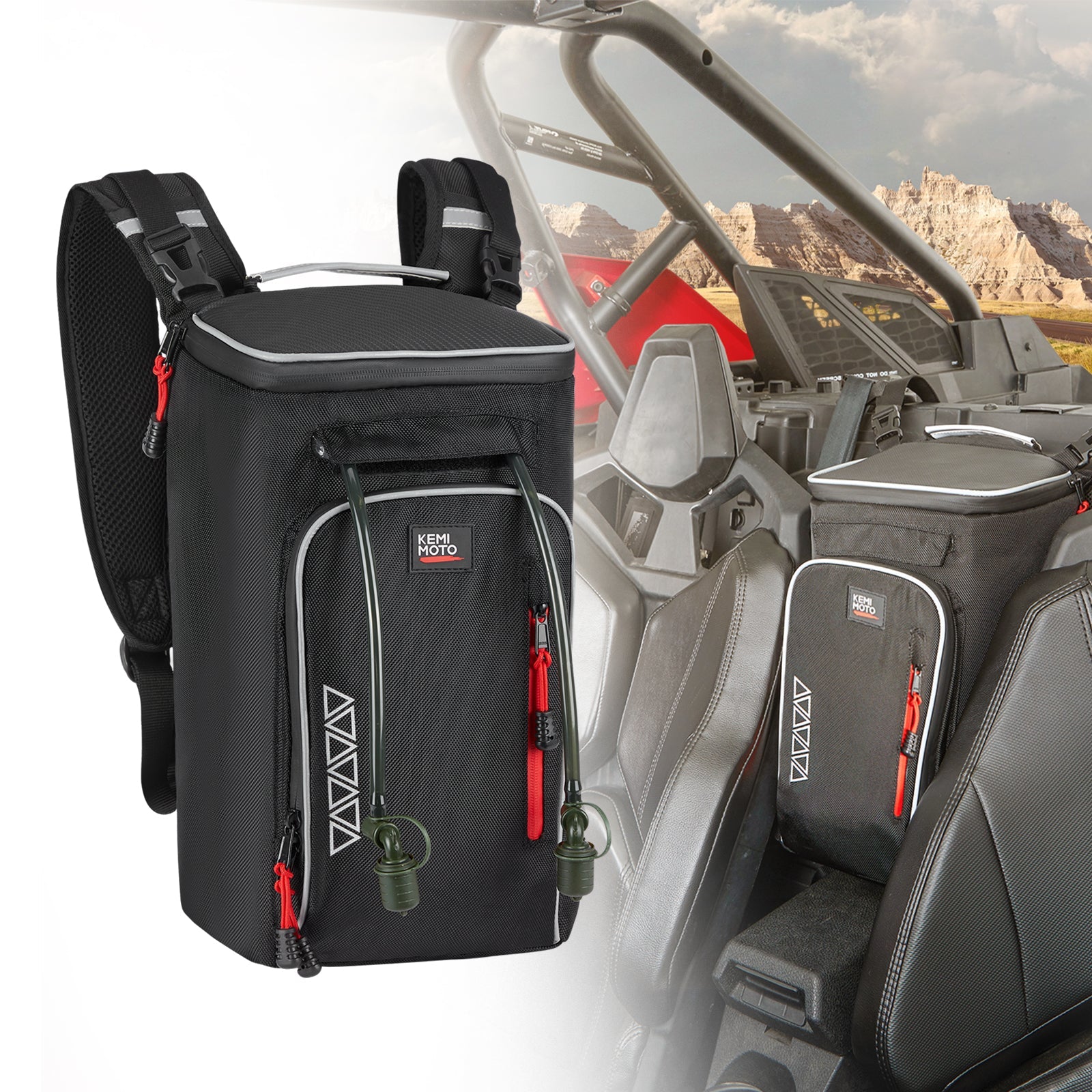 Photo of Kemimoto Cargo Bag Backpacks and Rear Door Bags for RZR PRO XP 4 2020+ by Kemimoto - Premium for UTVs / Side by Sides