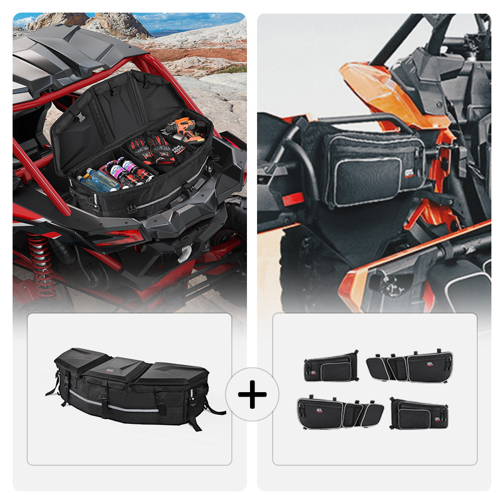 Photo of Rear Storage Bag & Door Bags for Can-Am Maverick X3 MAX by Kemimoto - Premium for UTVs / Side by Sides