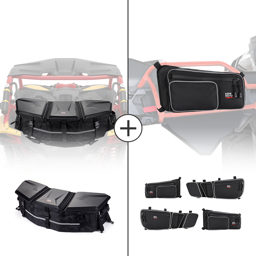 Photo of Rear Storage Bag & Door Bags for Can-Am Maverick X3 MAX by Kemimoto - Premium for UTVs / Side by Sides